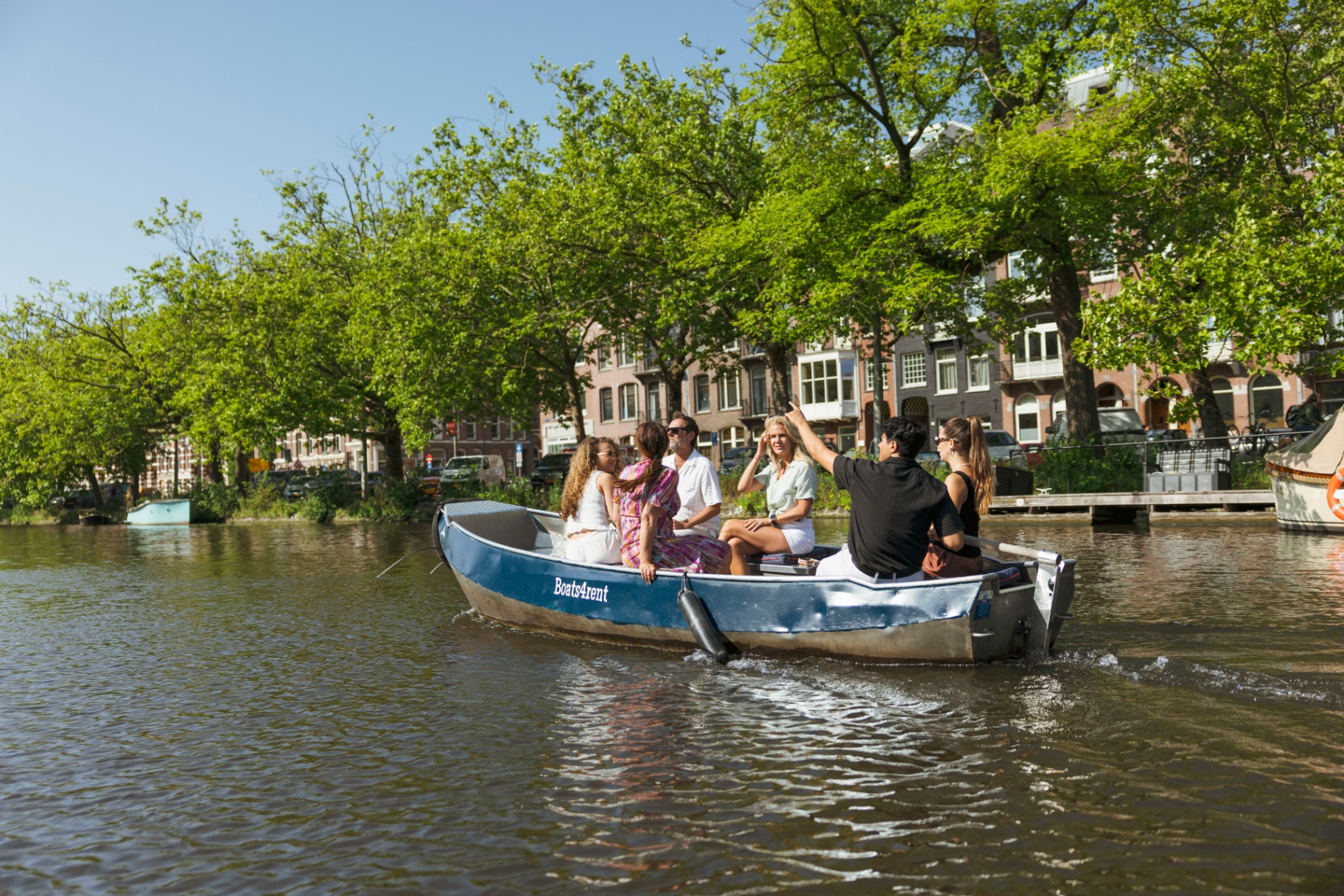 Elektroboot fahren Amsterdamer Grachten
